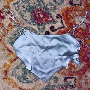 Chic Light Blue Silky Scarf